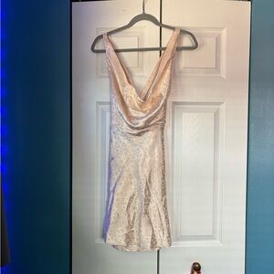 Hello Molly Dress- WILD FUN SATIN MINI DRESS CHAMPAGNE